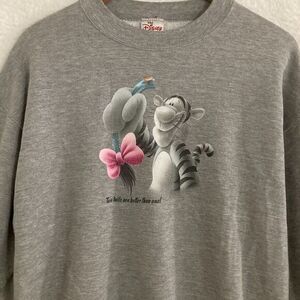 Vtg Disney Store Tigger Sweatshirt L Crewneck 2 Tails Pooh Pullover USA Made 90s